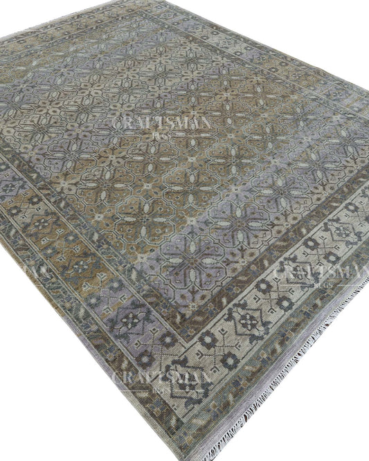 Yavros Wool Hand-Knotted Oushak-Inspired Rug