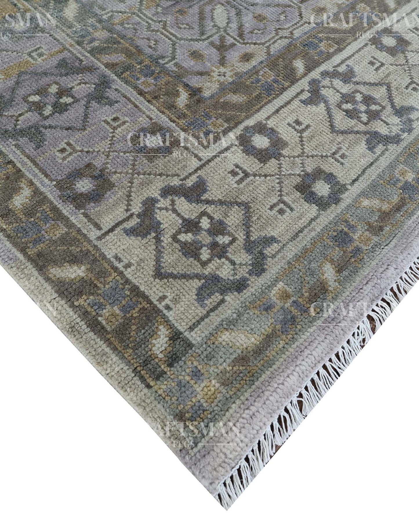 Yavros Wool Hand-Knotted Oushak-Inspired Rug