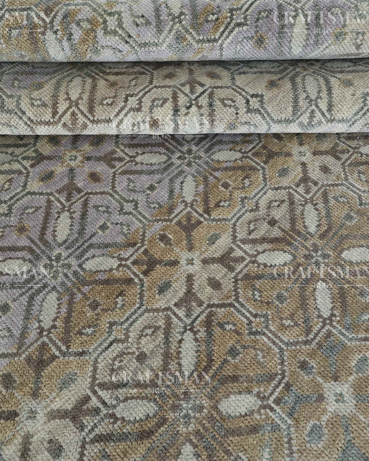 Yavros Wool Hand-Knotted Oushak-Inspired Rug