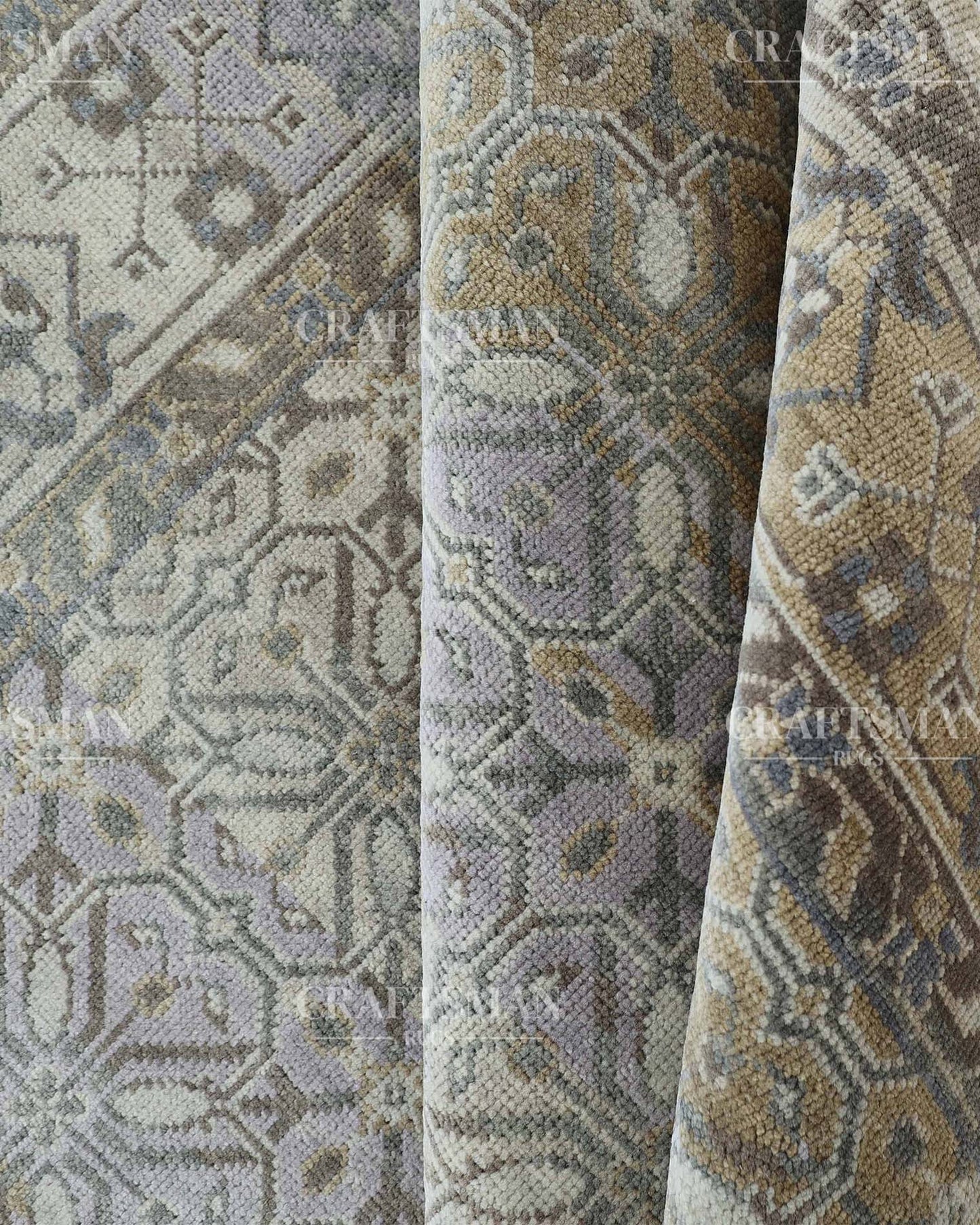 Yavros Wool Hand-Knotted Oushak-Inspired Rug