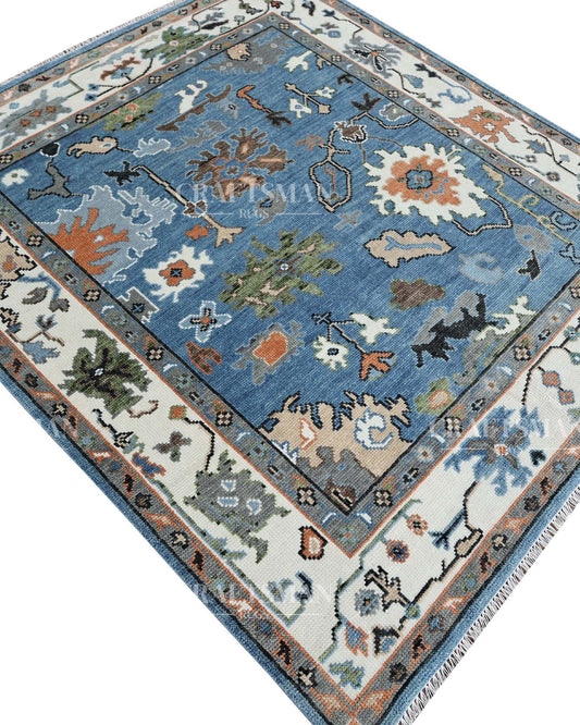 Ormal Wool Hand-Knotted Oushak-Inspired Rug