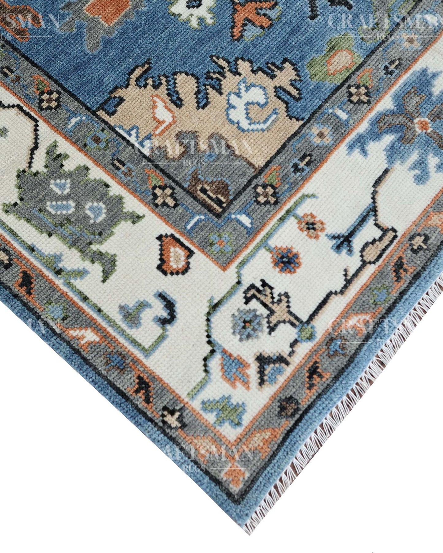 Ormal Wool Hand-Knotted Oushak-Inspired Rug