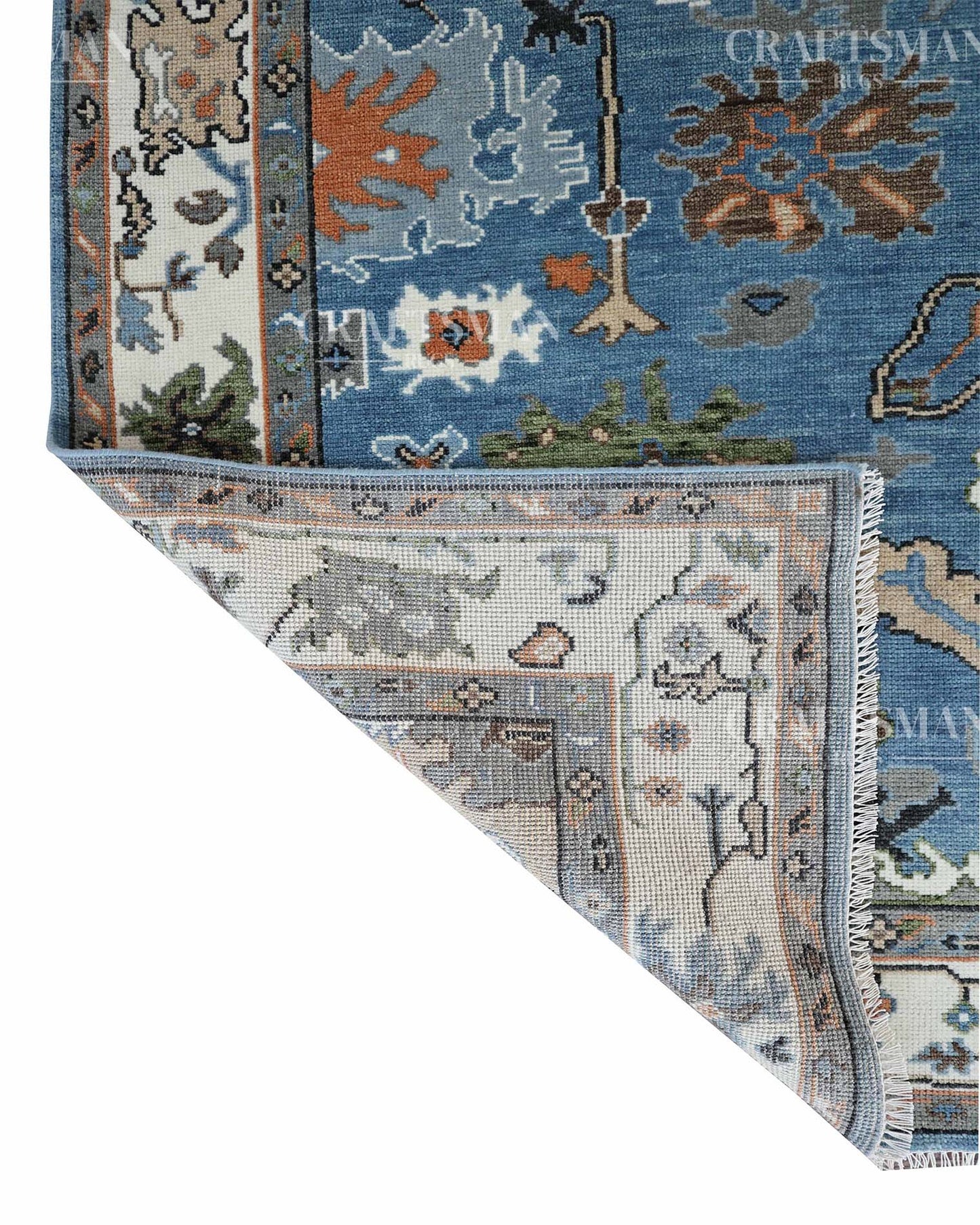 Ormal Wool Hand-Knotted Oushak-Inspired Rug