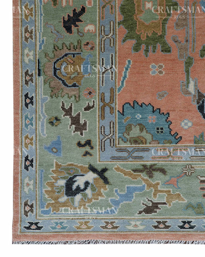 Velric Wool Hand-Knotted Oushak-Inspired Rug