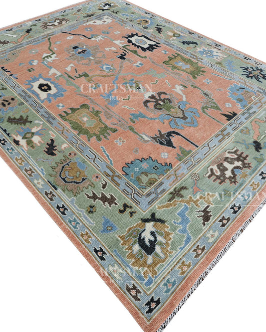 Velric Wool Hand-Knotted Oushak-Inspired Rug