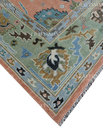 Velric Wool Hand-Knotted Oushak-Inspired Rug