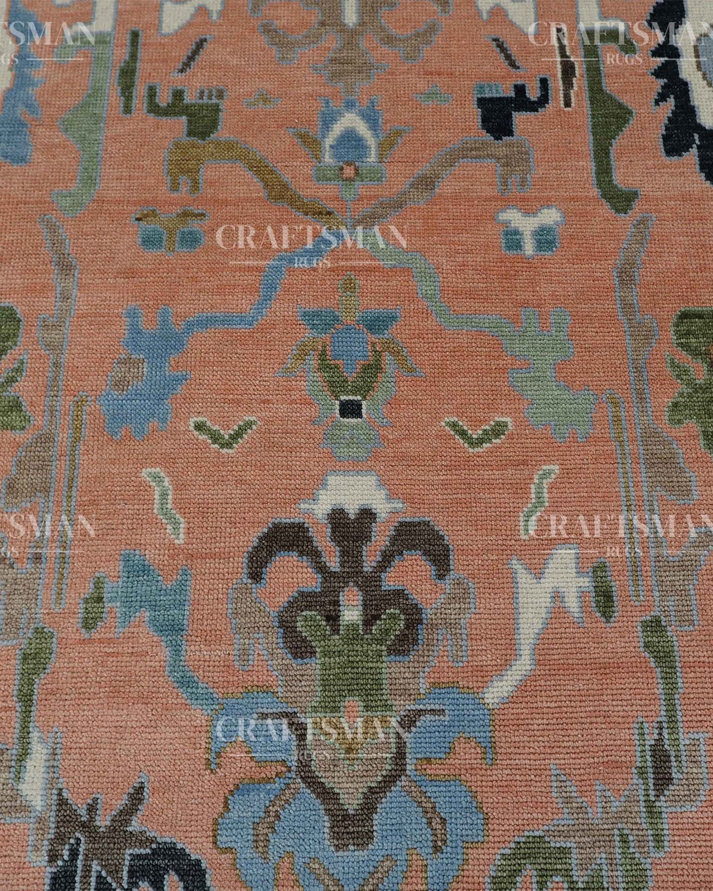 Velric Wool Hand-Knotted Oushak-Inspired Rug