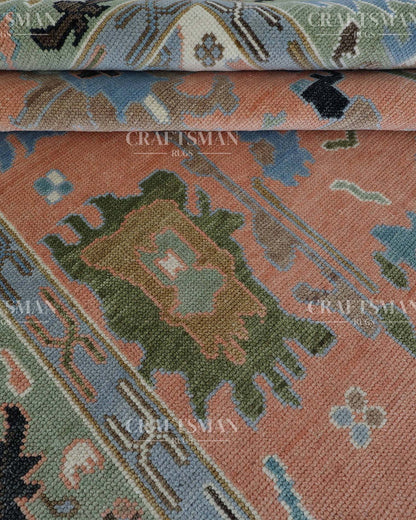 Velric Wool Hand-Knotted Oushak-Inspired Rug