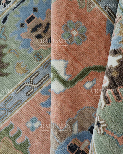 Velric Wool Hand-Knotted Oushak-Inspired Rug