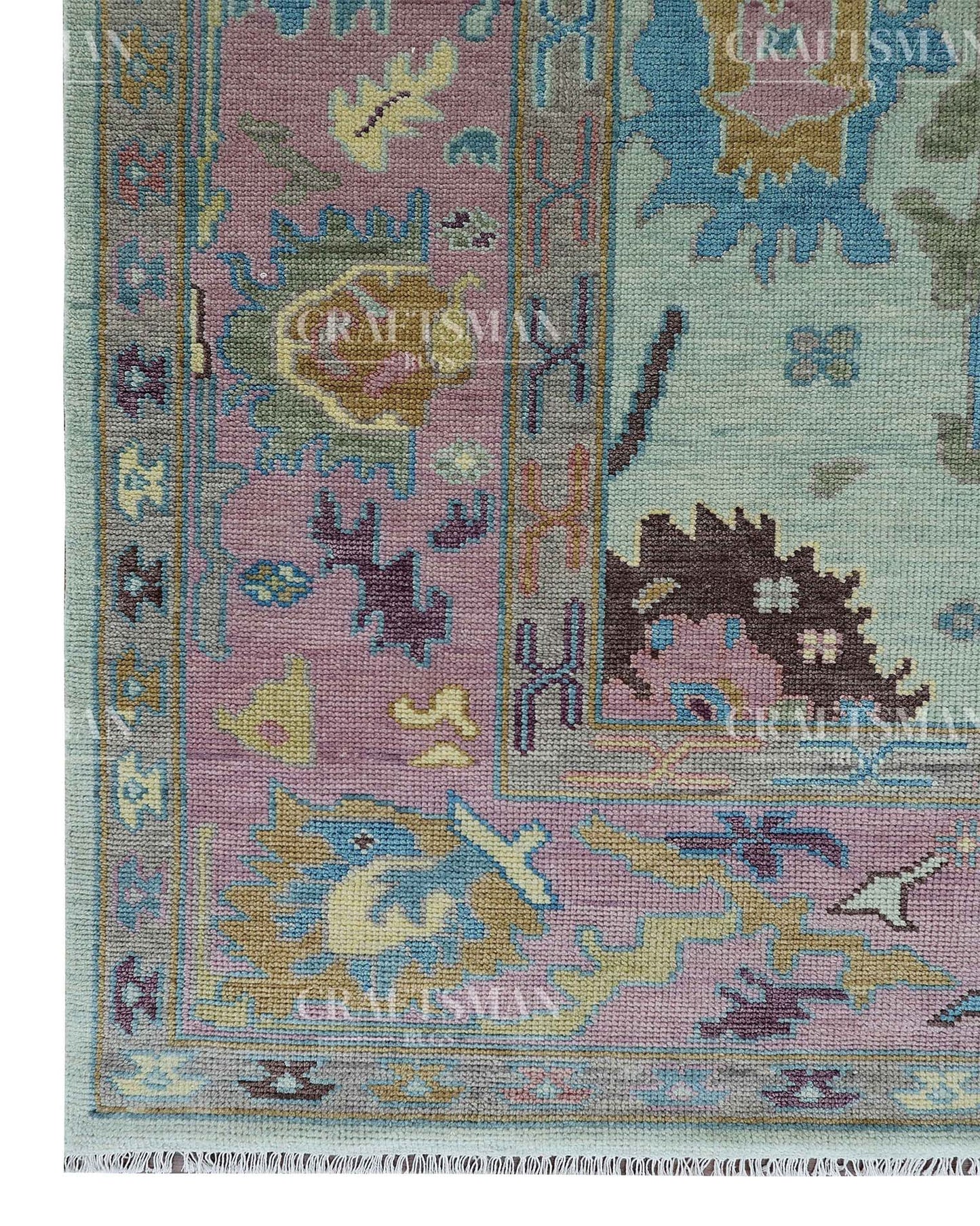 Auron Wool Hand-Knotted Oushak-Inspired Rug