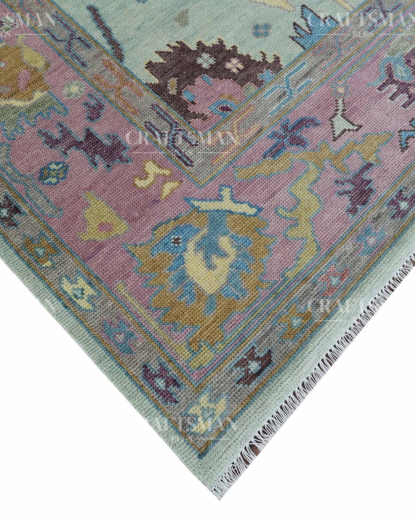 Auron Wool Hand-Knotted Oushak-Inspired Rug
