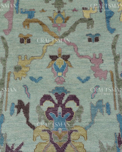 Auron Wool Hand-Knotted Oushak-Inspired Rug