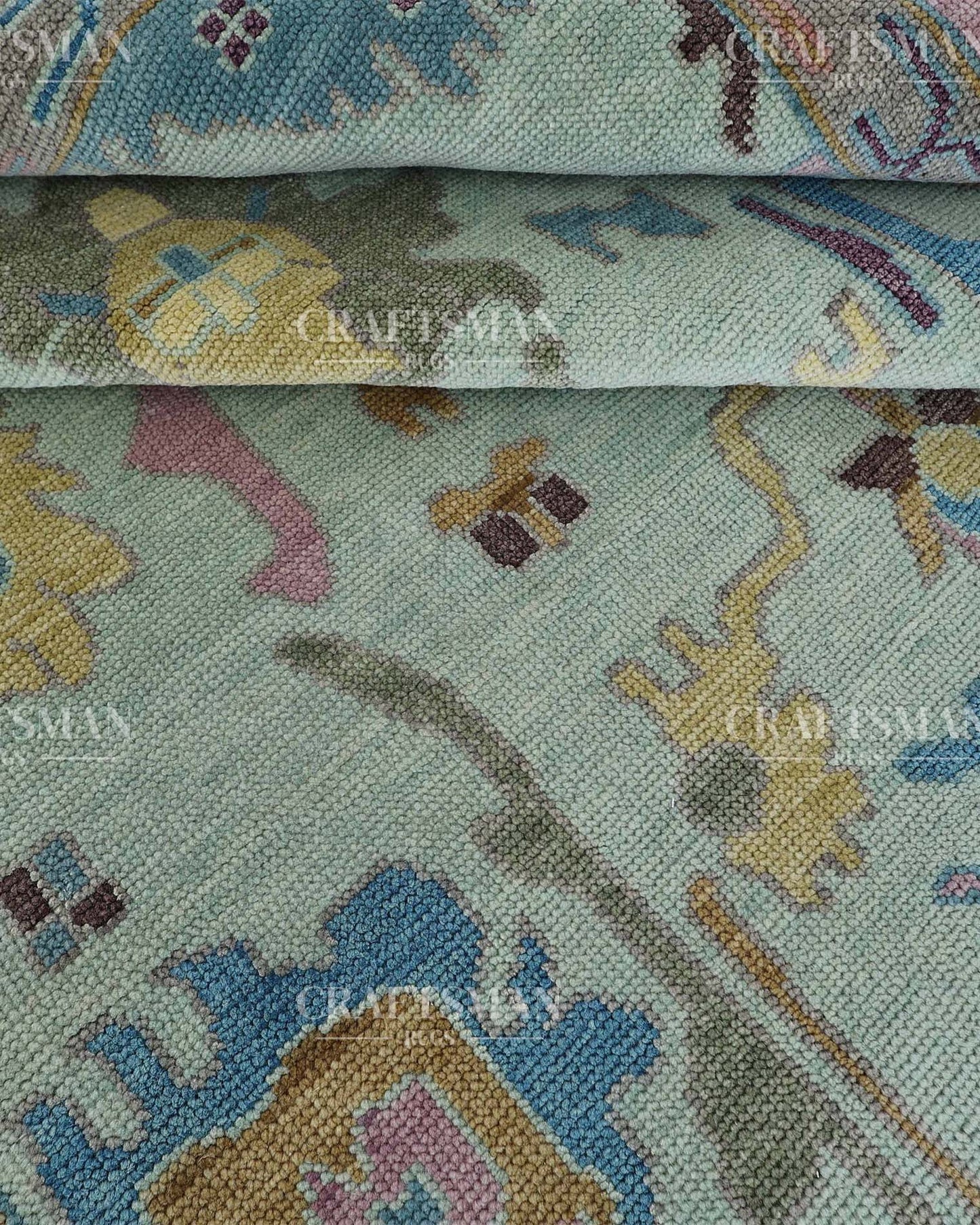 Auron Wool Hand-Knotted Oushak-Inspired Rug