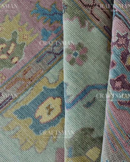 Auron Wool Hand-Knotted Oushak-Inspired Rug