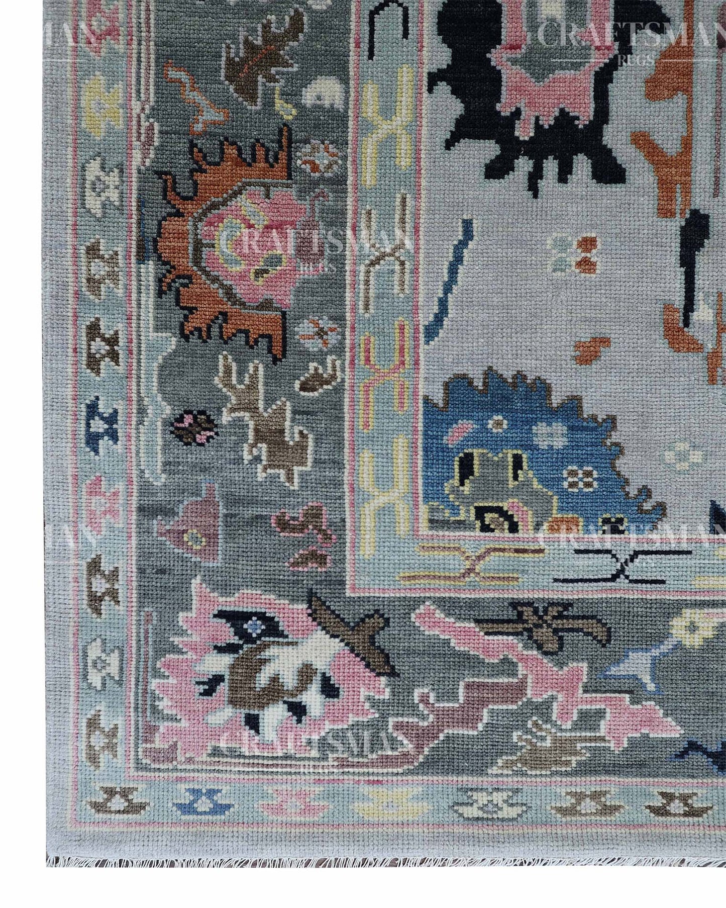 Corven Wool Hand-Knotted Oushak-Inspired Rug