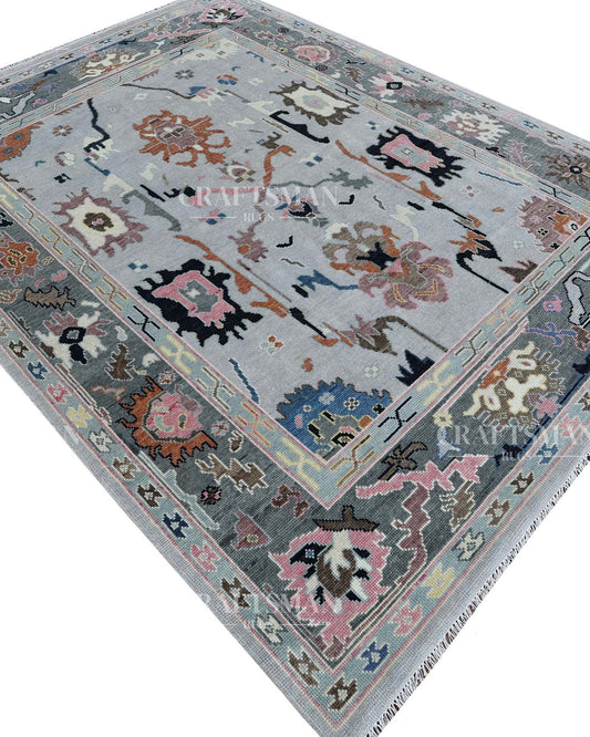 Corven Wool Hand-Knotted Oushak-Inspired Rug