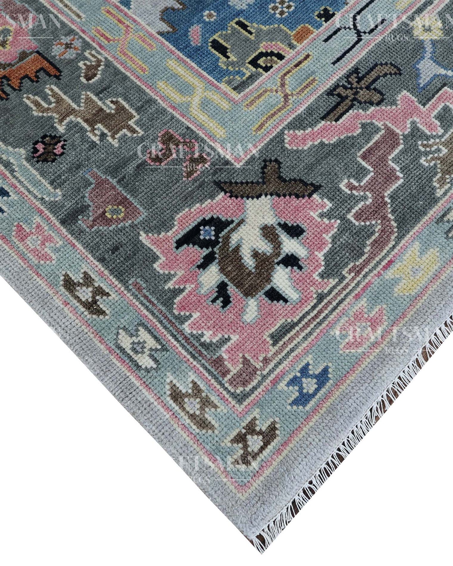 Corven Wool Hand-Knotted Oushak-Inspired Rug