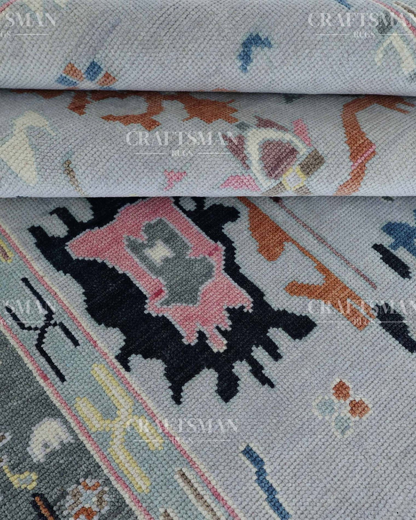 Corven Wool Hand-Knotted Oushak-Inspired Rug