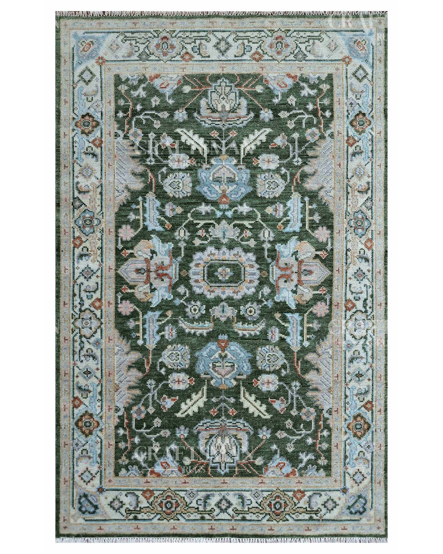 Lysor  Wool Hand-Knotted Oushak-Inspired Rug