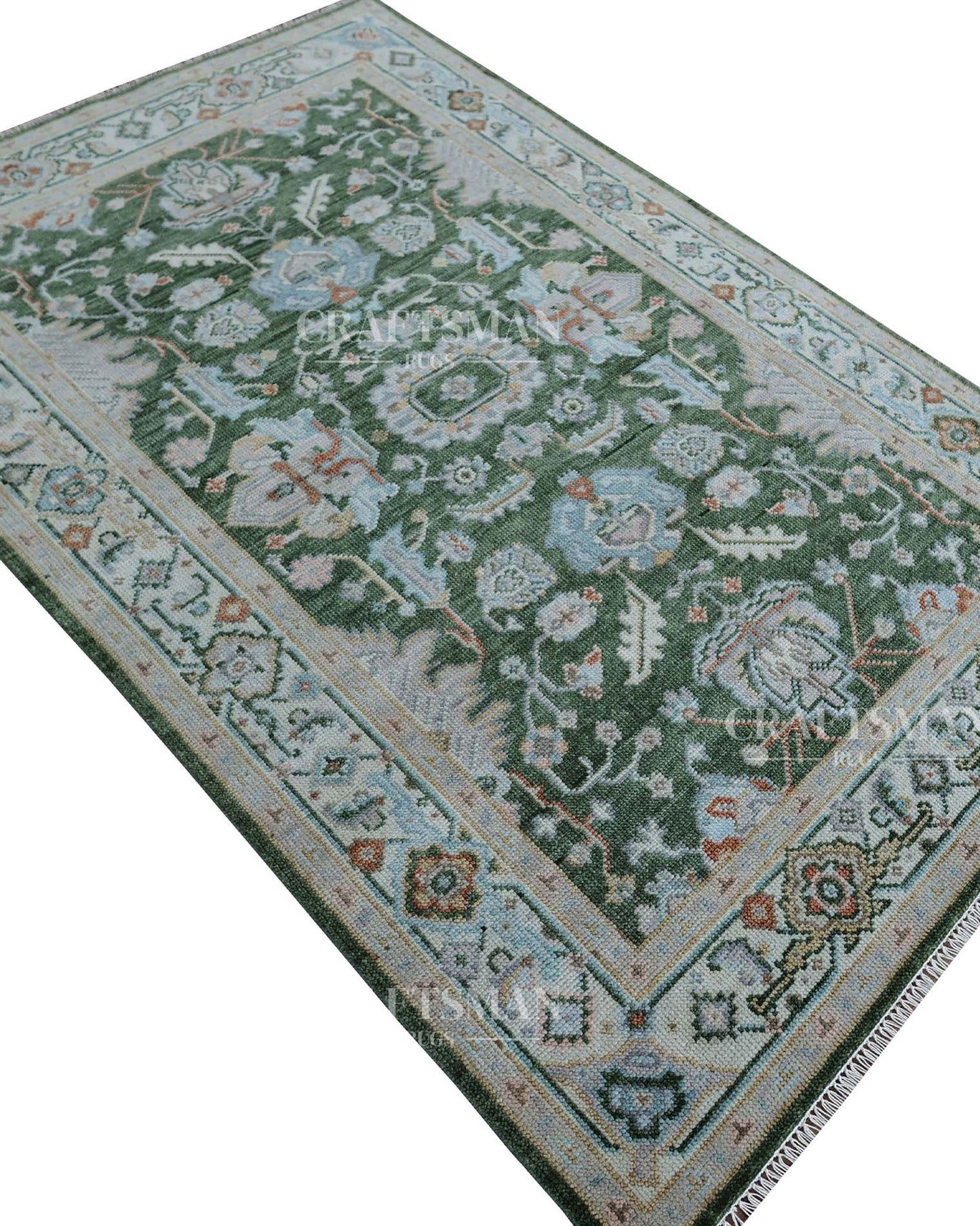 Lysor  Wool Hand-Knotted Oushak-Inspired Rug