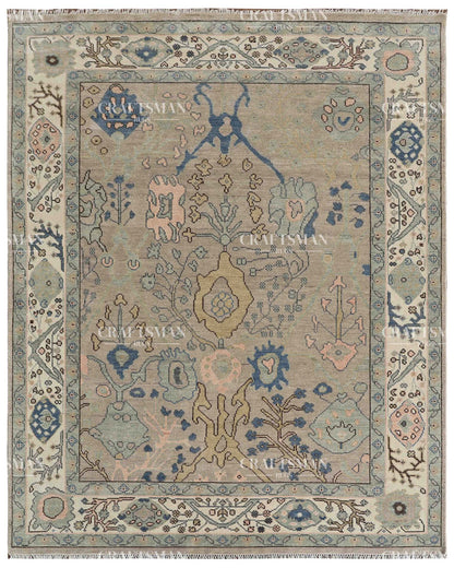 Loomra Wool Hand-Knotted Oushak-Inspired Rug