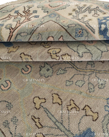 Loomra Wool Hand-Knotted Oushak-Inspired Rug