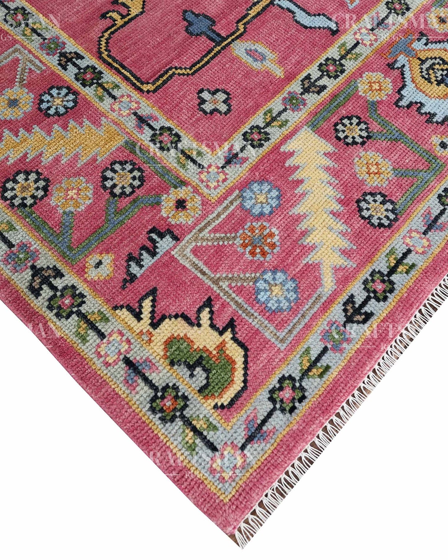 Rovric Wool Hand-Knotted Oushak-Inspired Rug