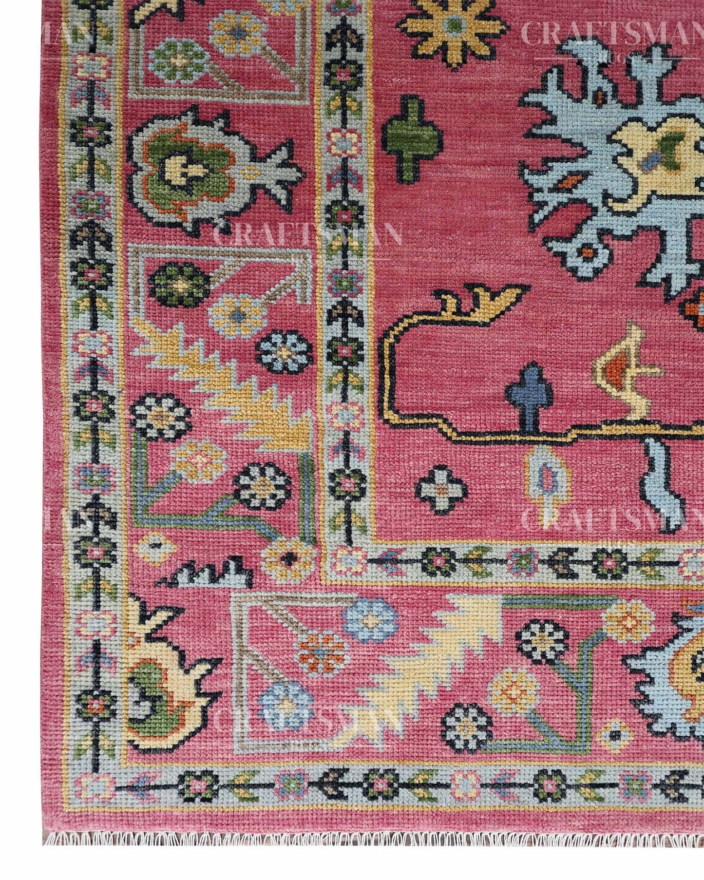 Rovric Wool Hand-Knotted Oushak-Inspired Rug
