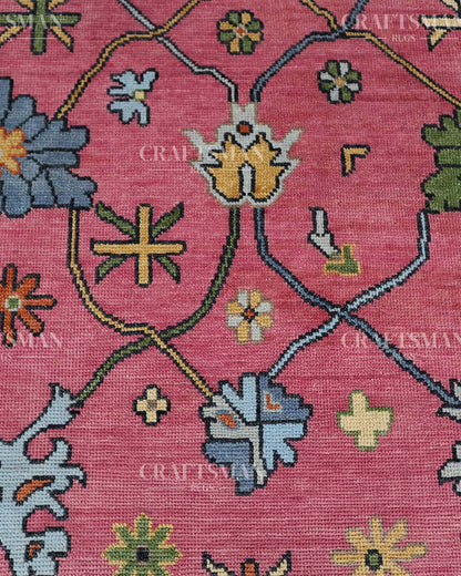 Rovric Wool Hand-Knotted Oushak-Inspired Rug