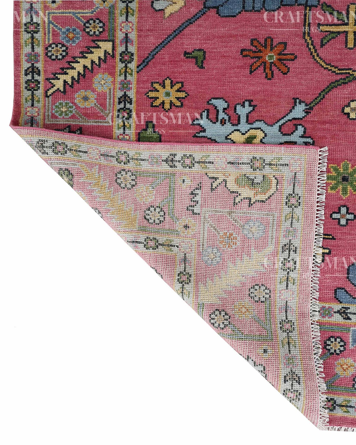 Rovric Wool Hand-Knotted Oushak-Inspired Rug