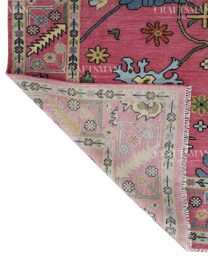 Rovric Wool Hand-Knotted Oushak-Inspired Rug