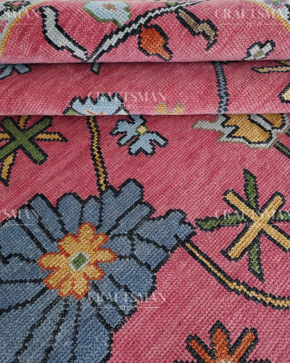 Rovric Wool Hand-Knotted Oushak-Inspired Rug