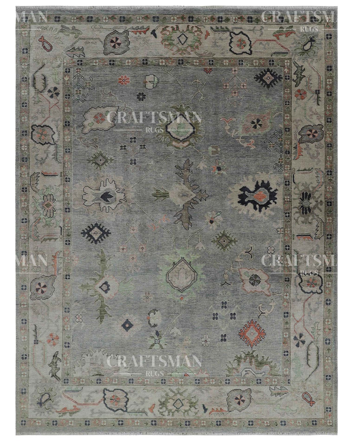 Envar Wool Hand-Knotted Oushak-Inspired Rug