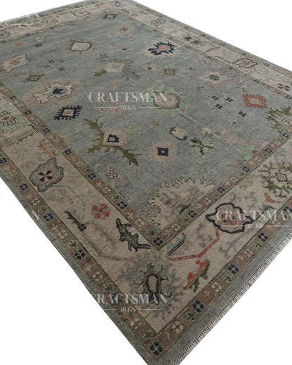 Envar Wool Hand-Knotted Oushak-Inspired Rug