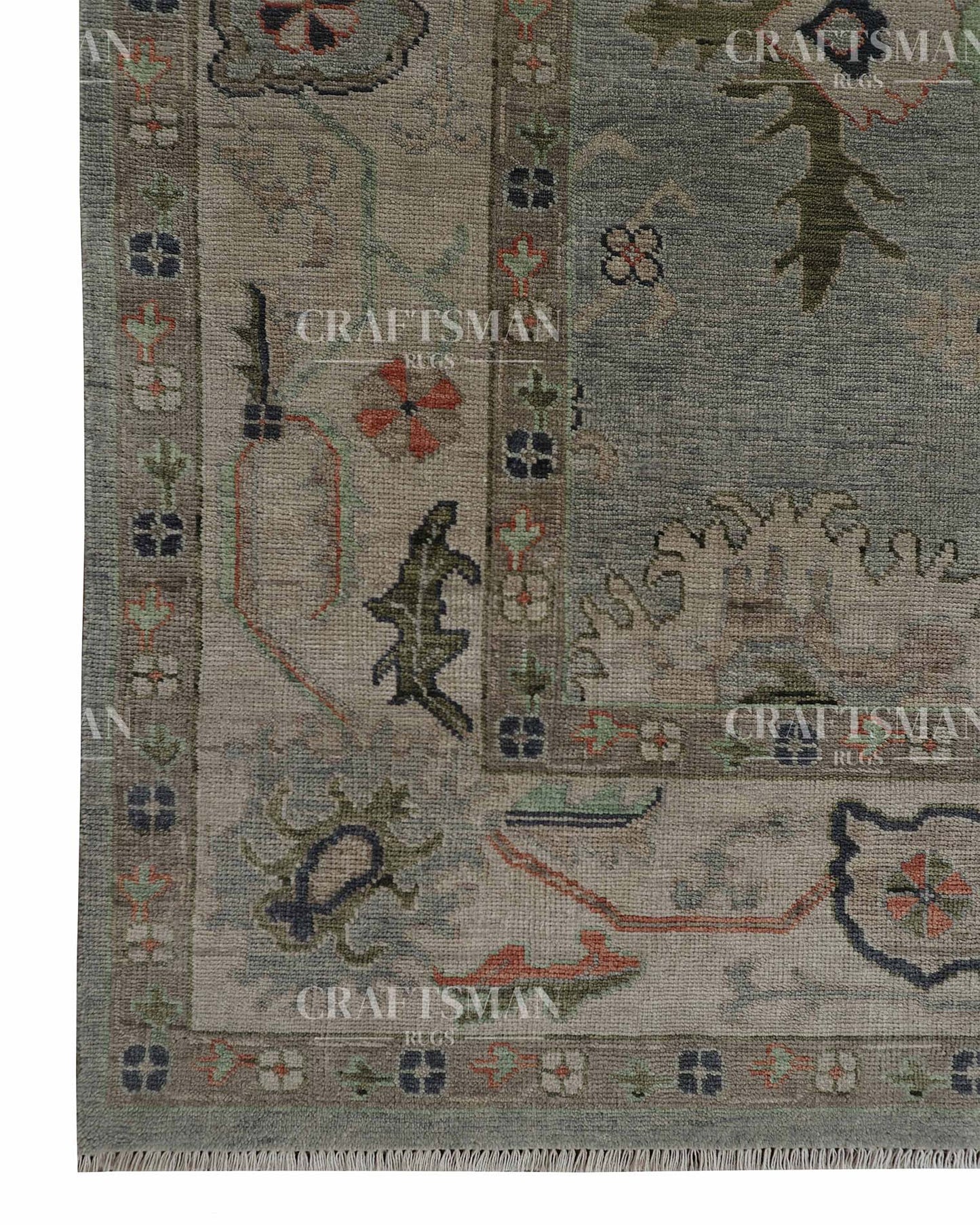 Envar Wool Hand-Knotted Oushak-Inspired Rug