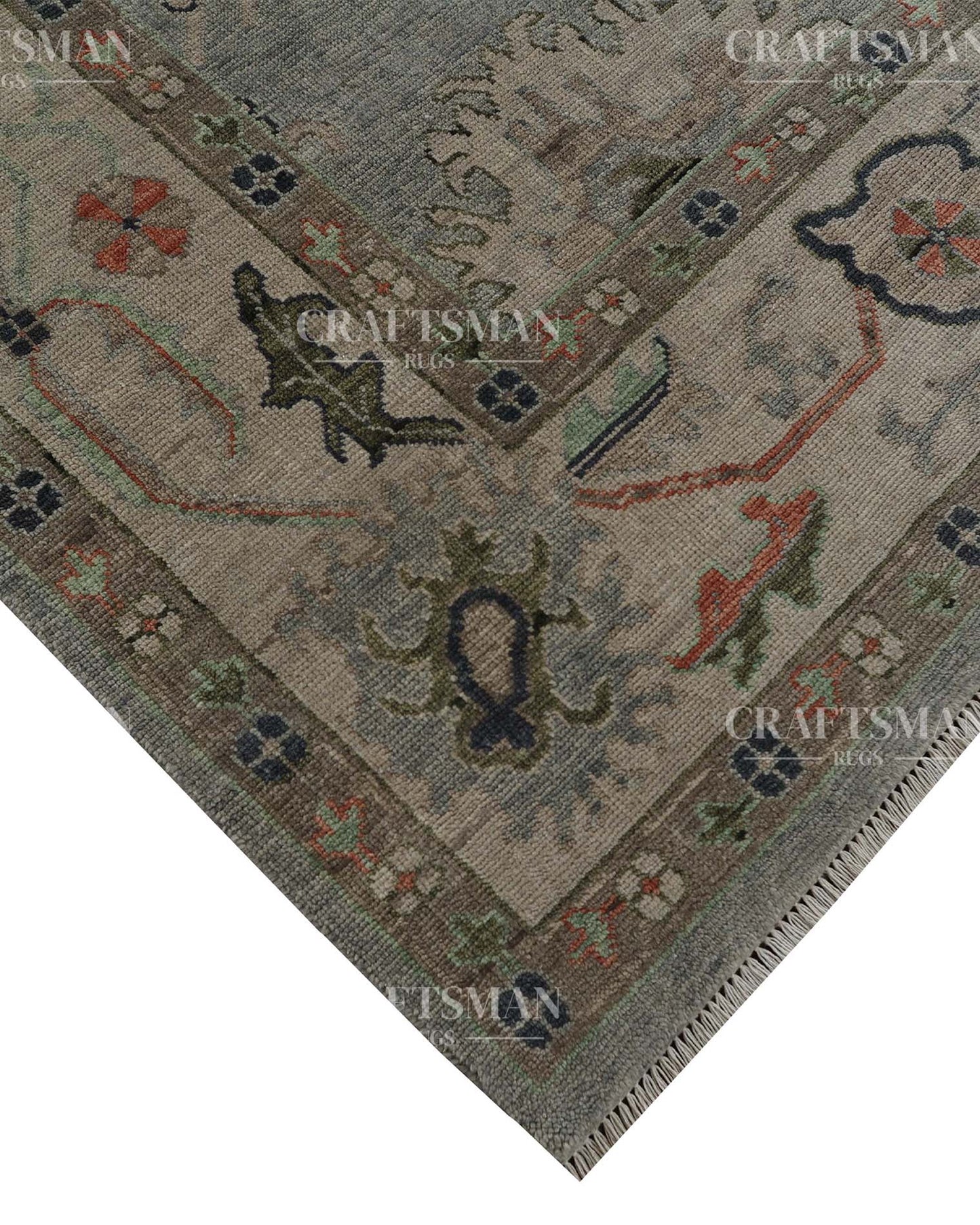 Envar Wool Hand-Knotted Oushak-Inspired Rug