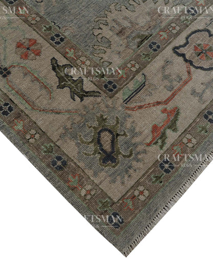 Envar Wool Hand-Knotted Oushak-Inspired Rug