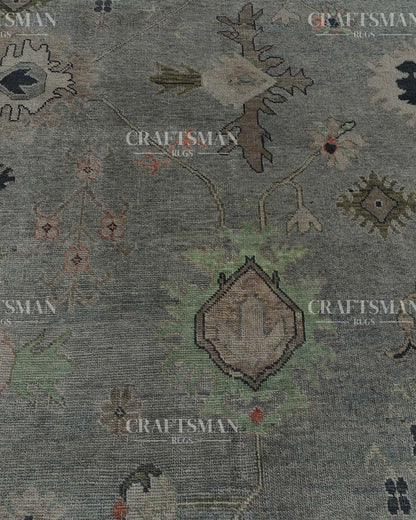 Envar Wool Hand-Knotted Oushak-Inspired Rug