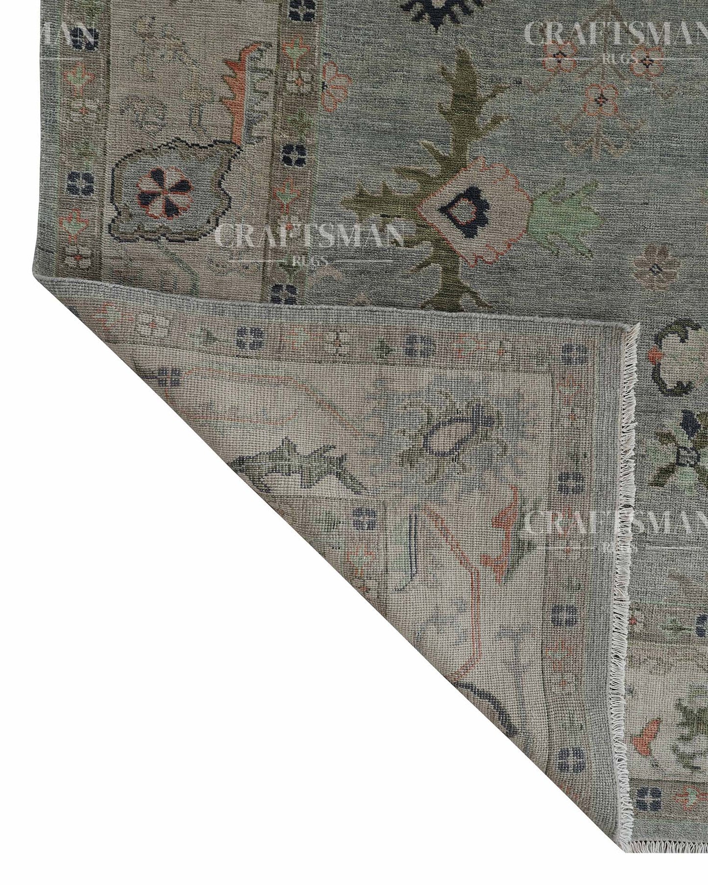 Envar Wool Hand-Knotted Oushak-Inspired Rug