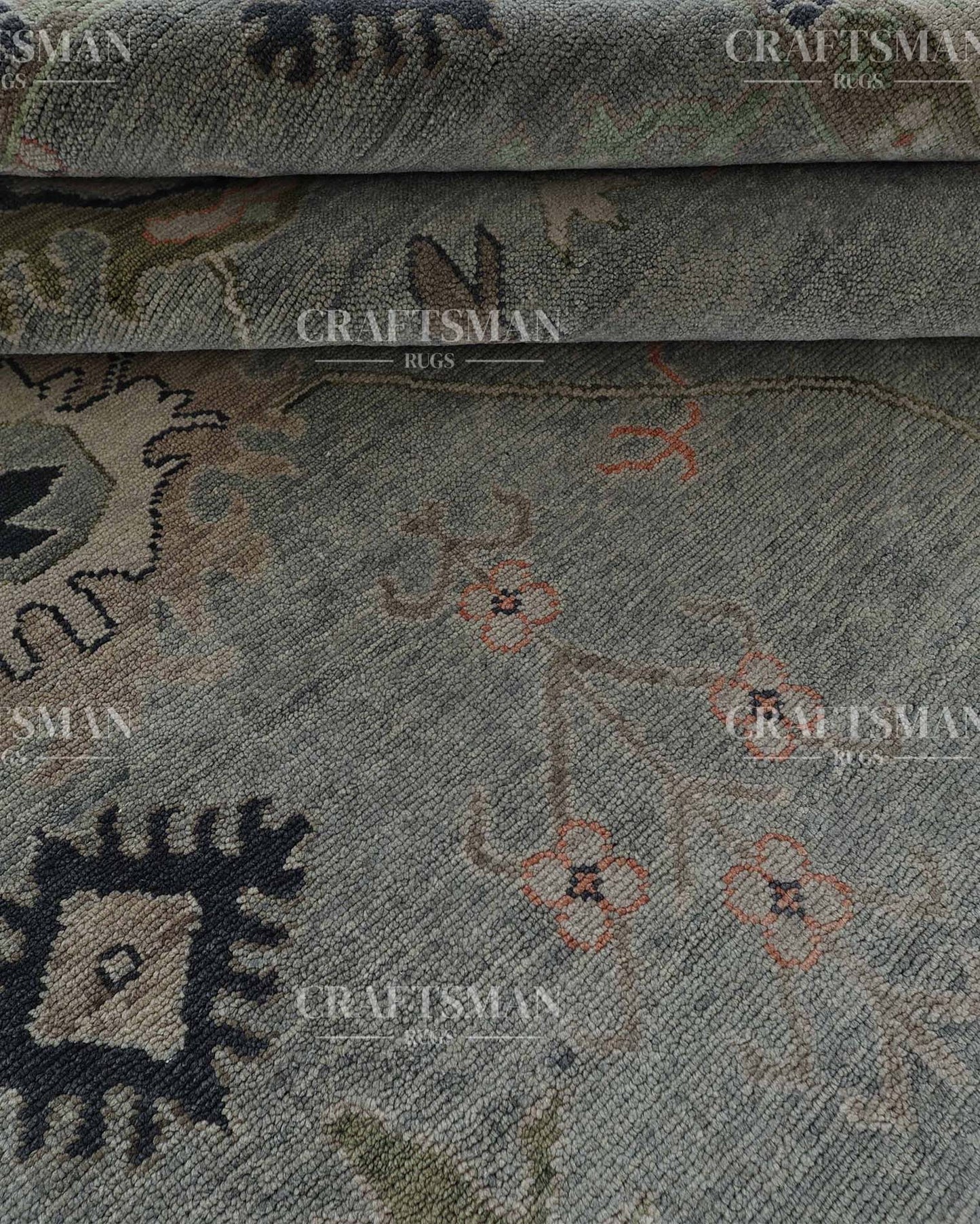 Envar Wool Hand-Knotted Oushak-Inspired Rug