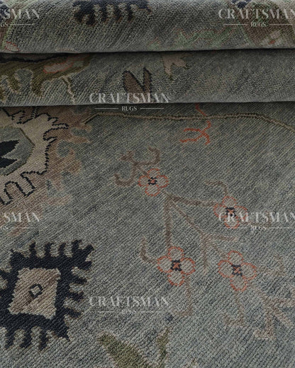Envar Wool Hand-Knotted Oushak-Inspired Rug