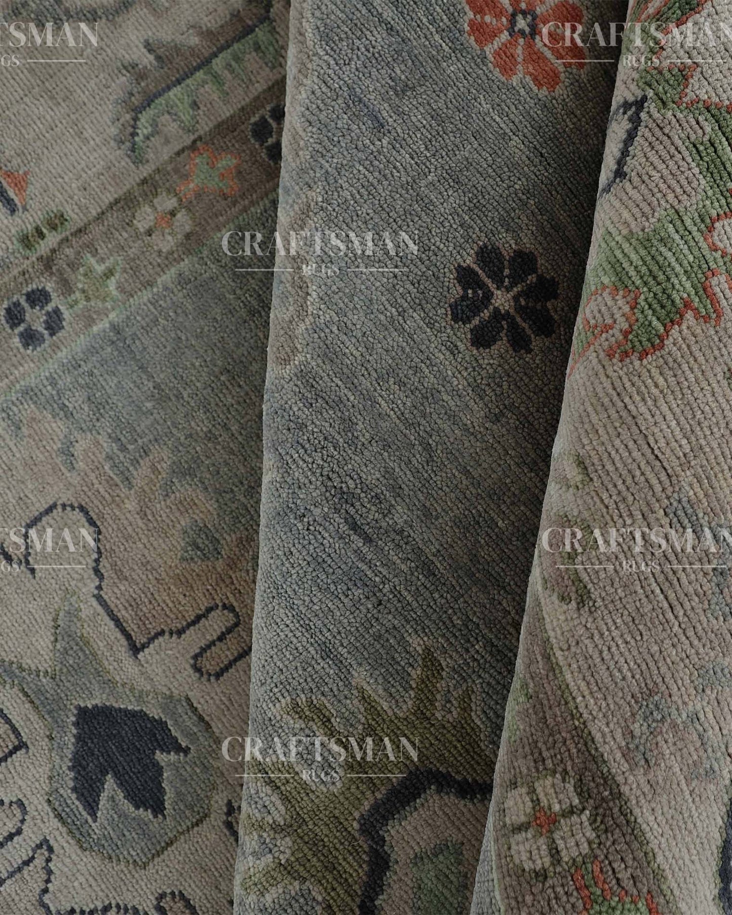 Envar Wool Hand-Knotted Oushak-Inspired Rug