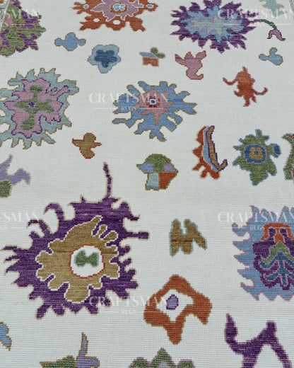 Mirvin Wool Hand-Knotted Oushak-Inspired Rug