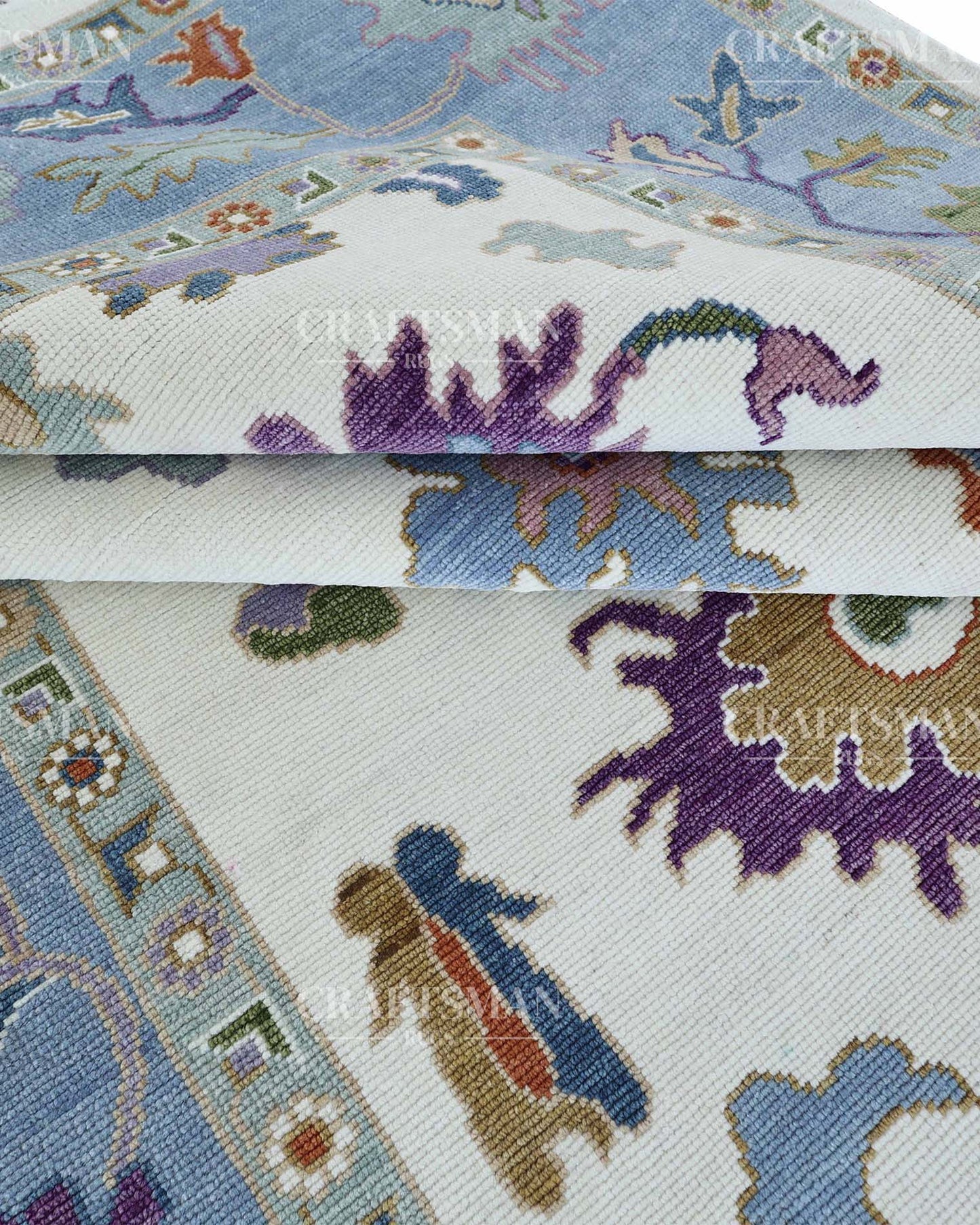 Mirvin Wool Hand-Knotted Oushak-Inspired Rug