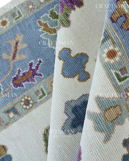 Mirvin Wool Hand-Knotted Oushak-Inspired Rug