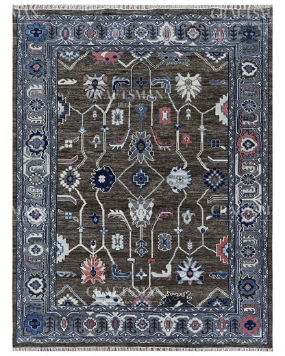 Nolric Wool Hand-Knotted Oushak-Inspired Rug
