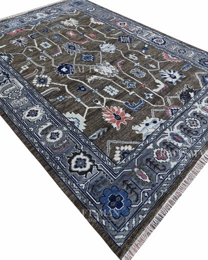 Nolric Wool Hand-Knotted Oushak-Inspired Rug