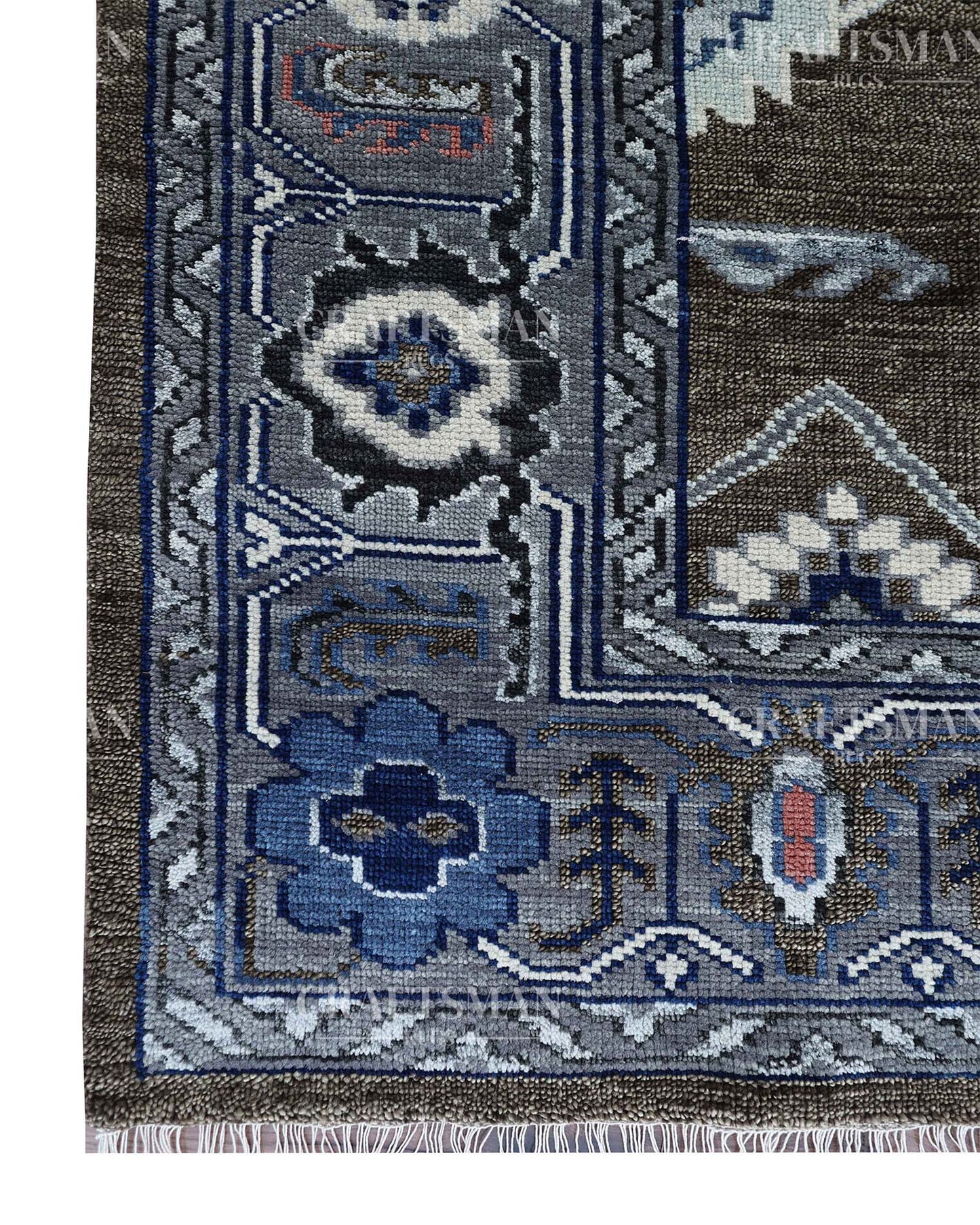 Nolric Wool Hand-Knotted Oushak-Inspired Rug