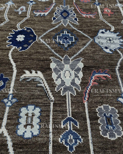 Nolric Wool Hand-Knotted Oushak-Inspired Rug