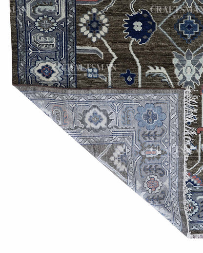 Nolric Wool Hand-Knotted Oushak-Inspired Rug